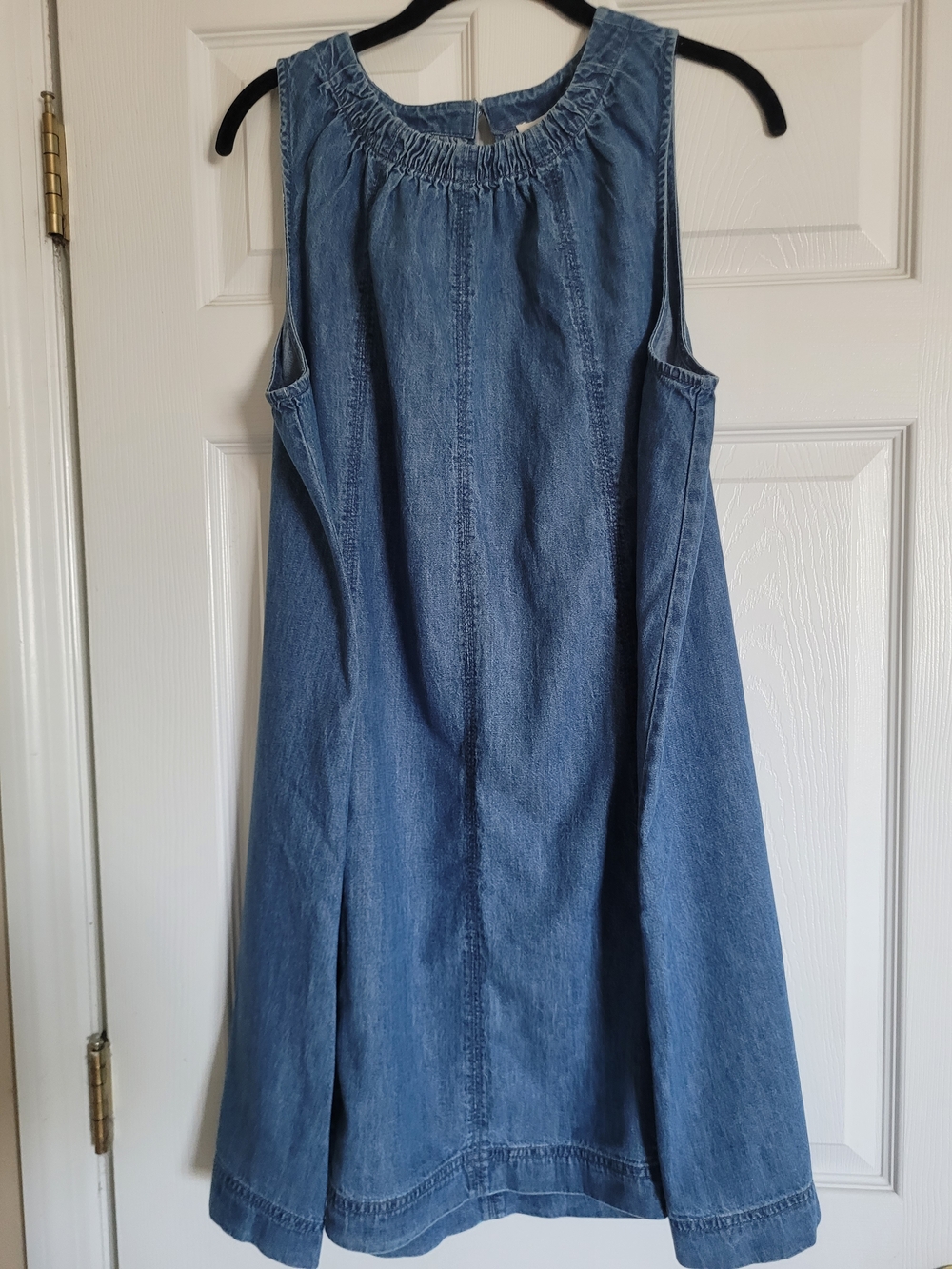 LOFT Denim A-Line Sleeveless Dress in Medium Blue